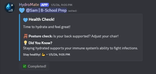Smart Hydration Reminders